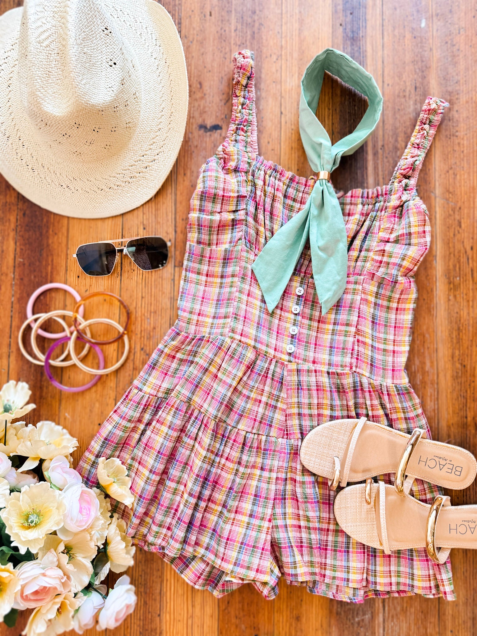 【本日限定26500→25000】 Lake House Romper Beachside Leisure Romper – Flower Wild