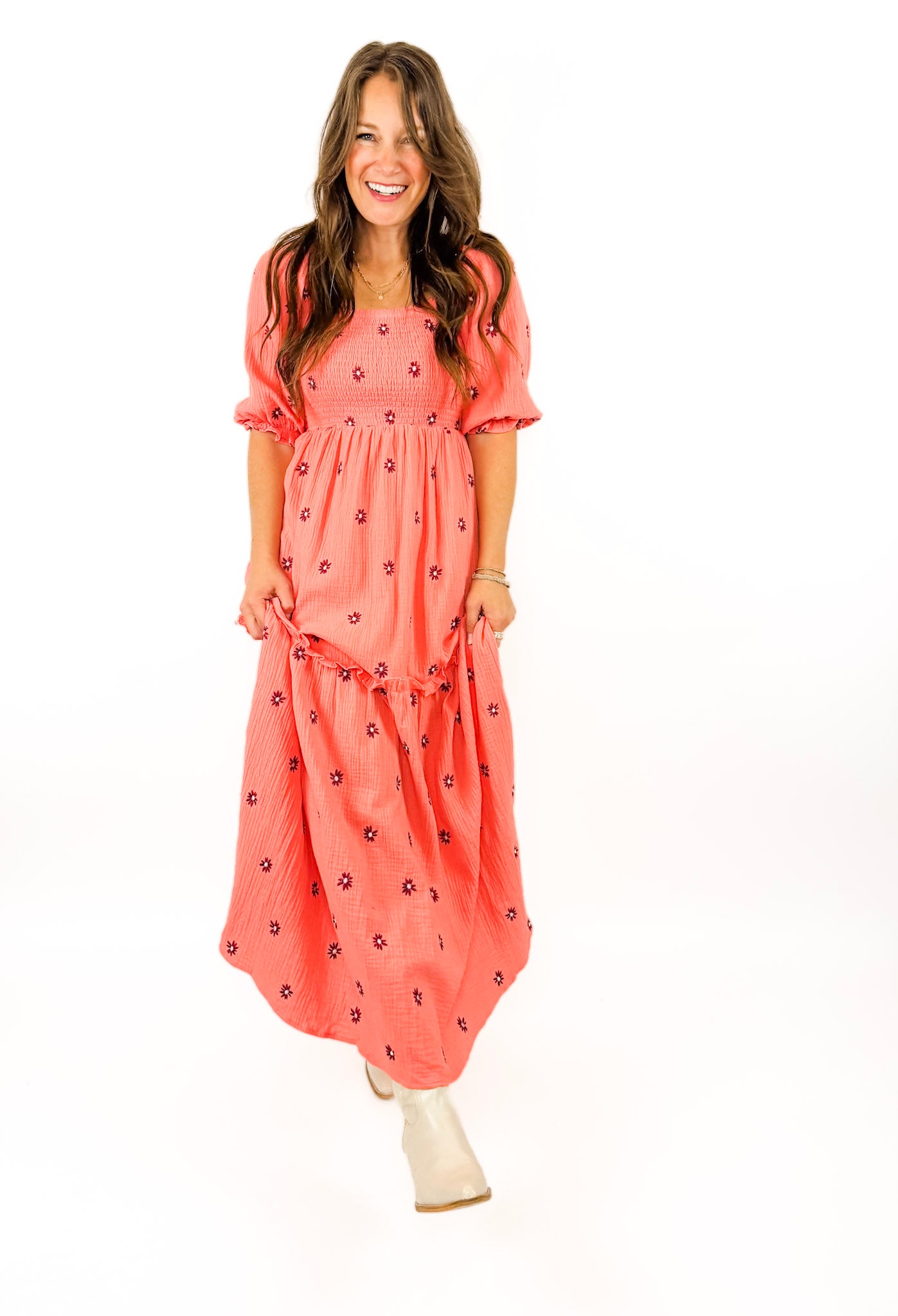 Daisy Dress (Coral) – Flower Wild