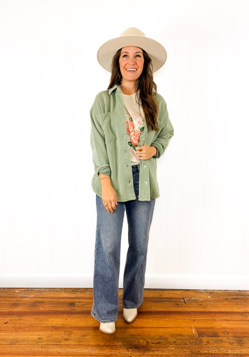 All Day Knit Jacket ((Avocado)) – Flower Wild