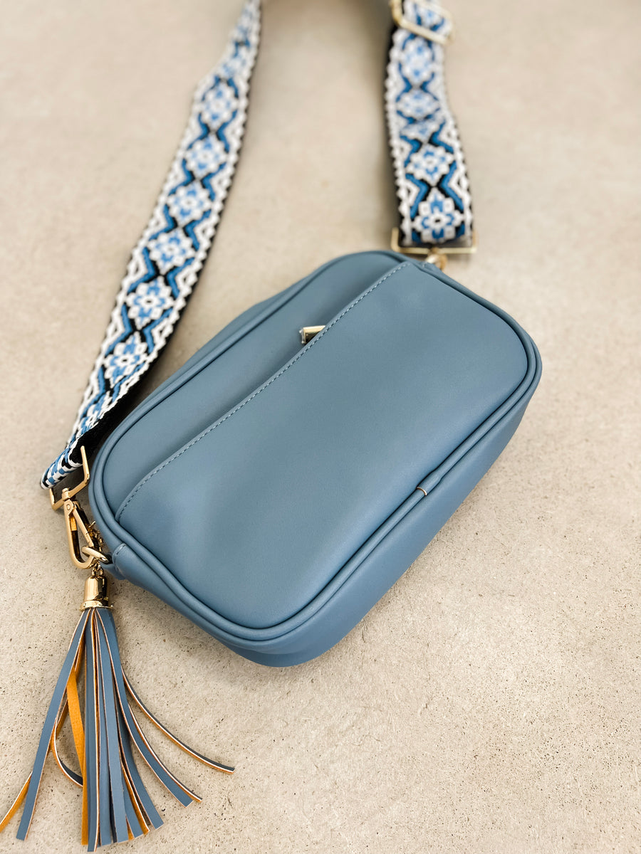 Courtney Crossbody ((blue + aztec strap)) – Flower Wild