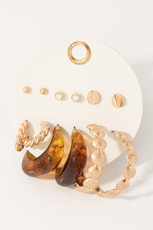 
                  
                    Earring Leather Set with Hoops
                  
                