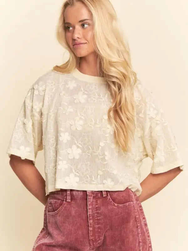 
                  
                    Floral Lace Tee
                  
                