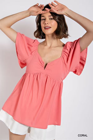 
                  
                    Sweetheart Blouse ((Coral))
                  
                