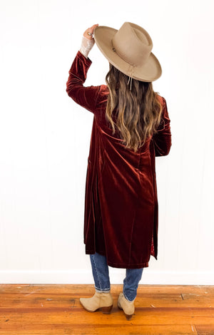 
                  
                    Amber Velvet Blazer Duster
                  
                