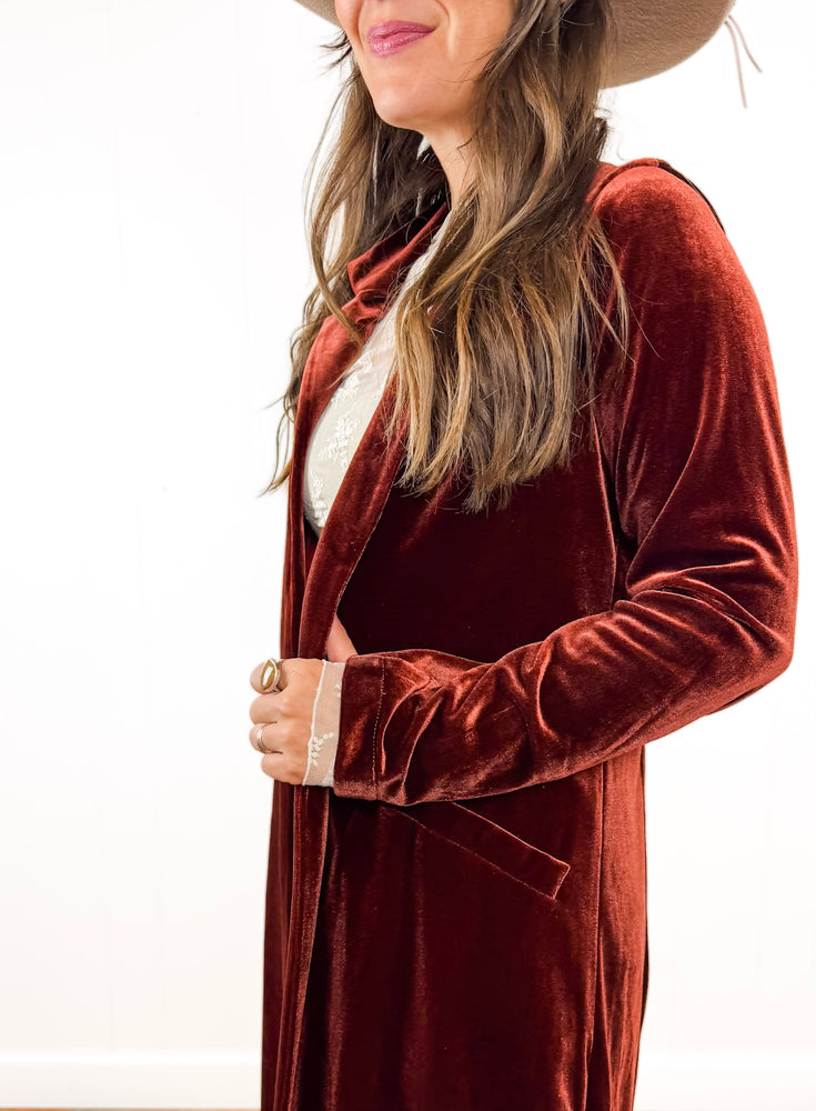 
                  
                    Amber Velvet Blazer Duster
                  
                