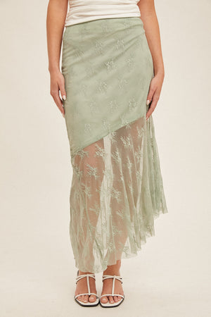 
                  
                    Lace Midi Skirt- Sage
                  
                