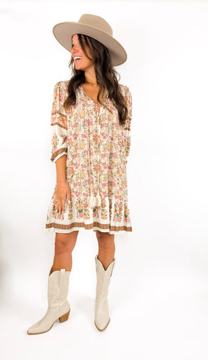 
                  
                    Garden Mini Dress (Beige)
                  
                
