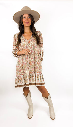 
                  
                    Garden Mini Dress (Beige)
                  
                