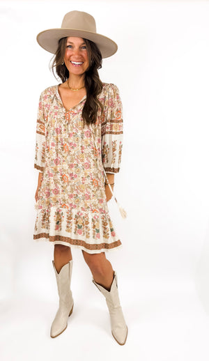 
                  
                    Garden Mini Dress (Beige)
                  
                