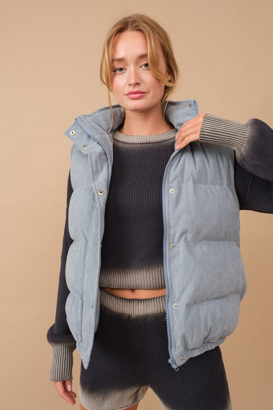 
                  
                    Corduroy Puffer Vest (Sky Blue)
                  
                