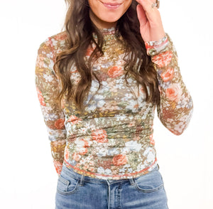 
                  
                    Jill Mesh Floral Top
                  
                