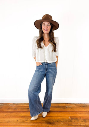 
                  
                    The Staple Wide Leg Denim
                  
                