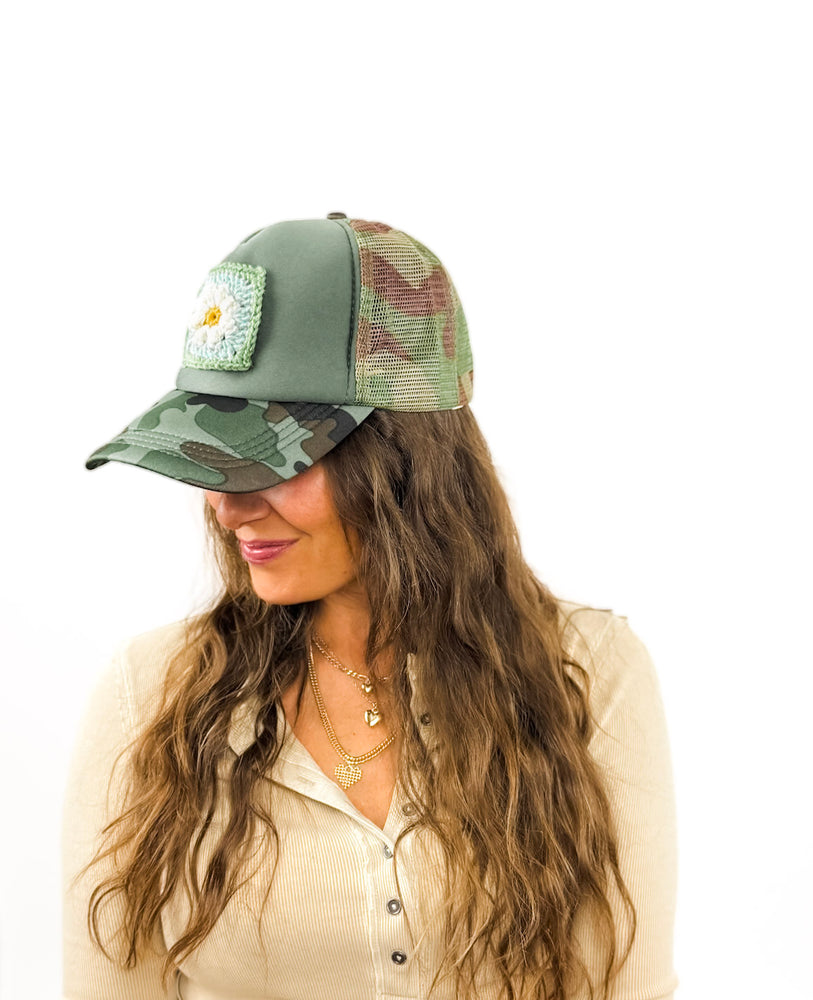 
                  
                    Granny Square Trucker Hat (Camo)
                  
                