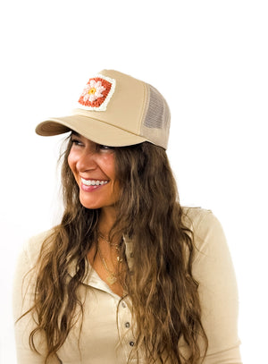 
                  
                    Granny Square Trucker Hat (Cream)
                  
                