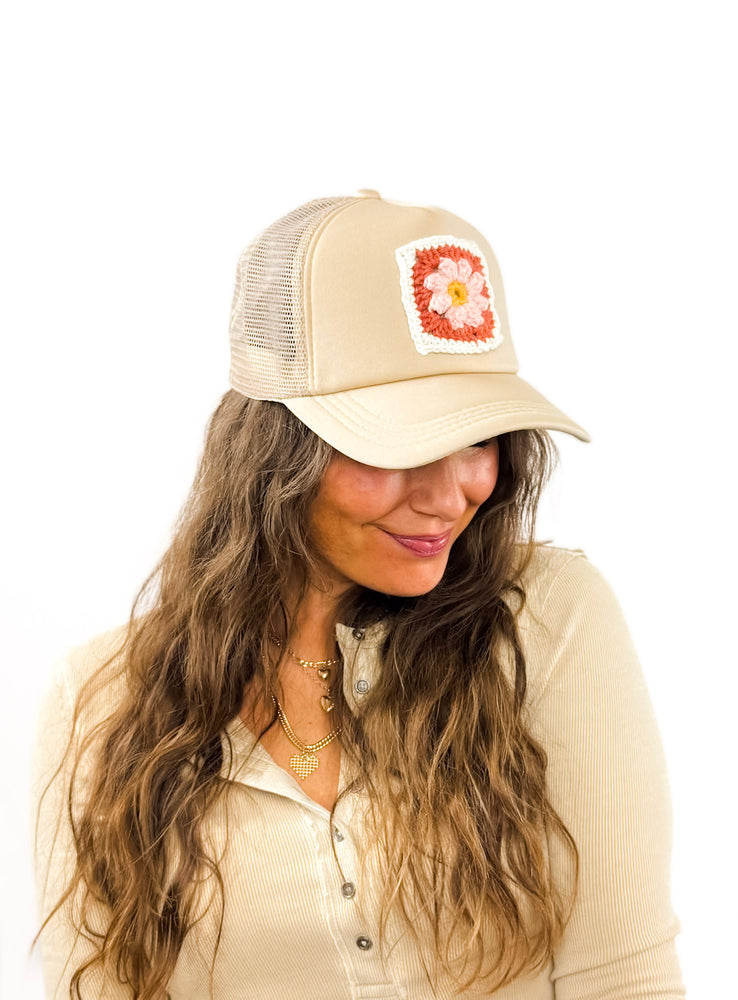 
                  
                    Granny Square Trucker Hat (Cream)
                  
                
