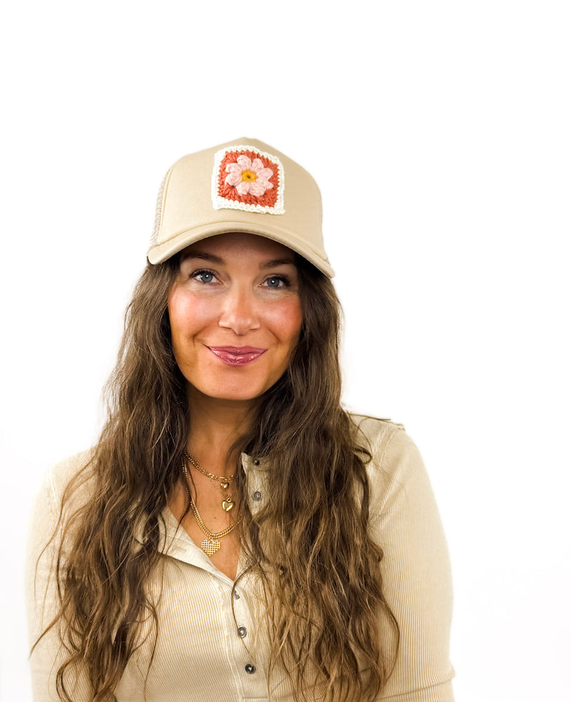 
                  
                    Granny Square Trucker Hat (Cream)
                  
                