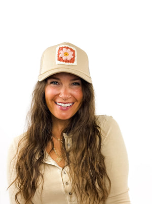 
                  
                    Granny Square Trucker Hat (Cream)
                  
                