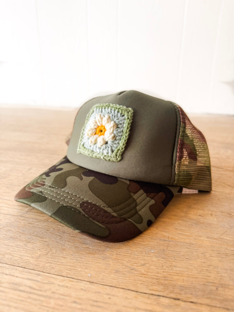 
                  
                    Granny Square Trucker Hat (Camo)
                  
                