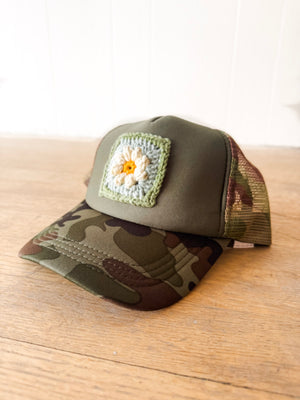
                  
                    Granny Square Trucker Hat (Camo)
                  
                