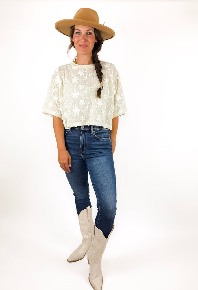 
                  
                    Floral Lace Tee
                  
                