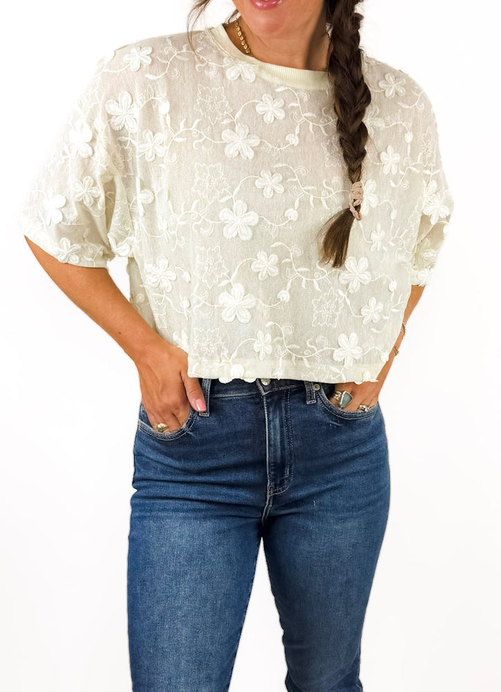 
                  
                    Floral Lace Tee
                  
                