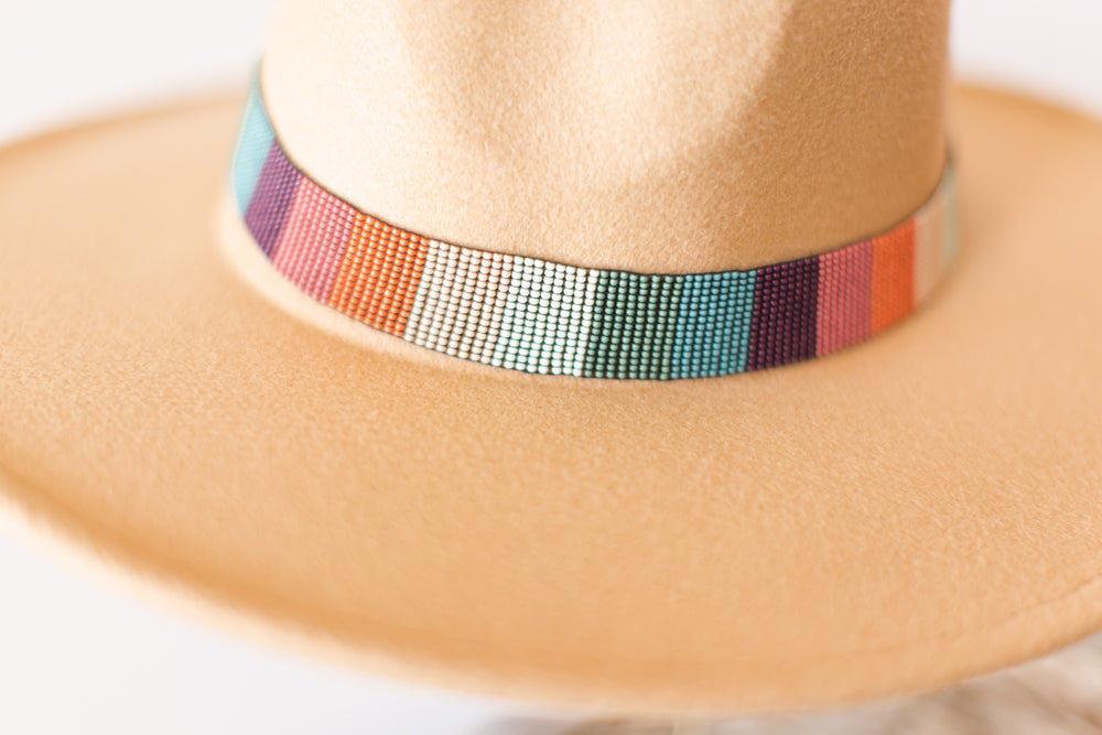 Jewel Toned Color-blocked Wide Hat Band – Flower Wild
