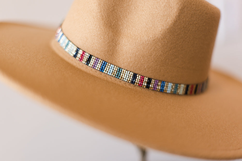 Multicolor & Gold Narrow Hat Band
