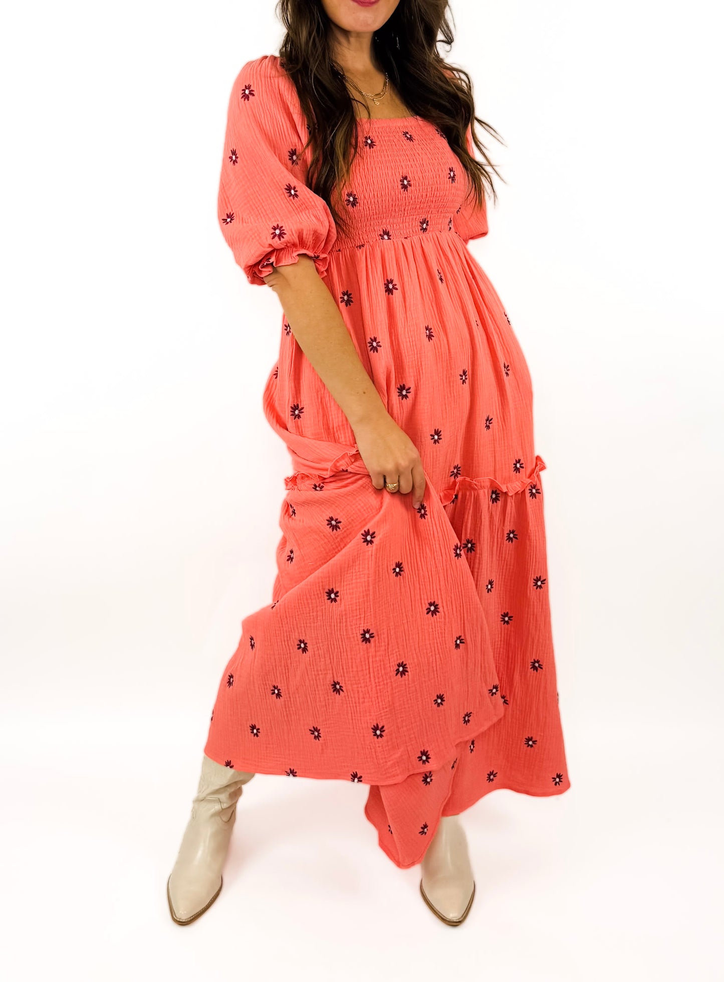 free people dress dupe Daisy Dress (Coral) – Flower Wild