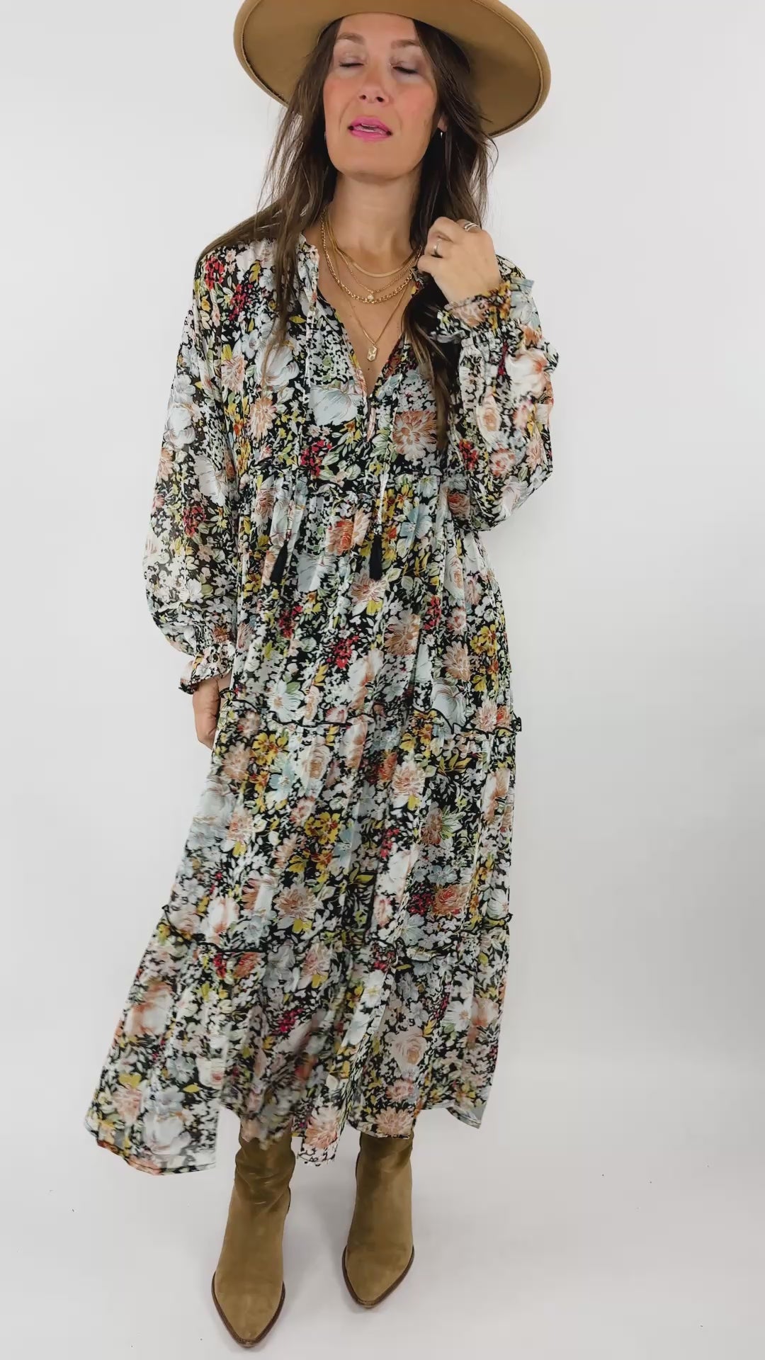 Winter Floral Maxi