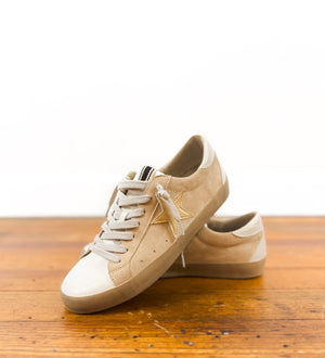 
                  
                    Beige Gold Star Sneaker
                  
                