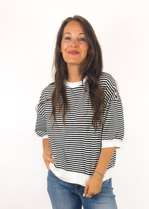 
                  
                    Weekend Stripe Tee (Black)
                  
                