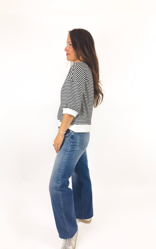 
                  
                    Weekend Stripe Tee (Black)
                  
                