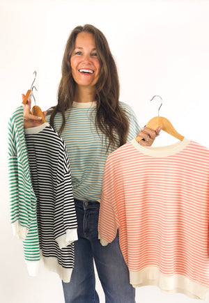 
                  
                    Weekend Stripe Tee (Black)
                  
                
