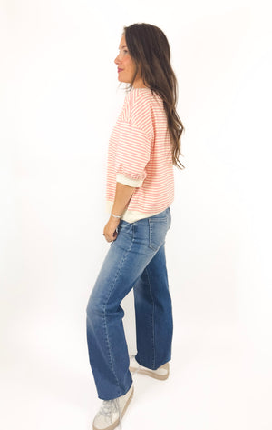 
                  
                    Weekend Stripe Tee (Pink)
                  
                