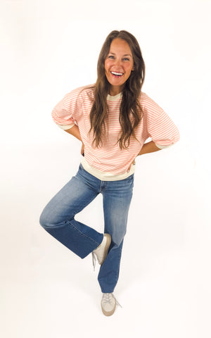 
                  
                    Weekend Stripe Tee (Pink)
                  
                