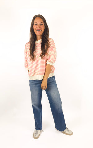 
                  
                    Weekend Stripe Tee (Pink)
                  
                
