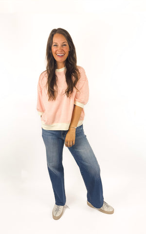 
                  
                    Weekend Stripe Tee (Pink)
                  
                