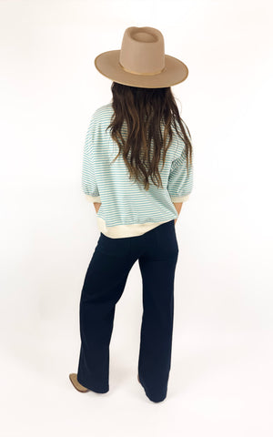 
                  
                    Weekend Stripe Tee (Sky)
                  
                