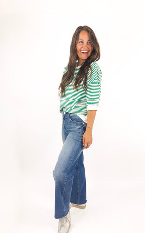 
                  
                    Weekend Stripe Tee (Apple)
                  
                