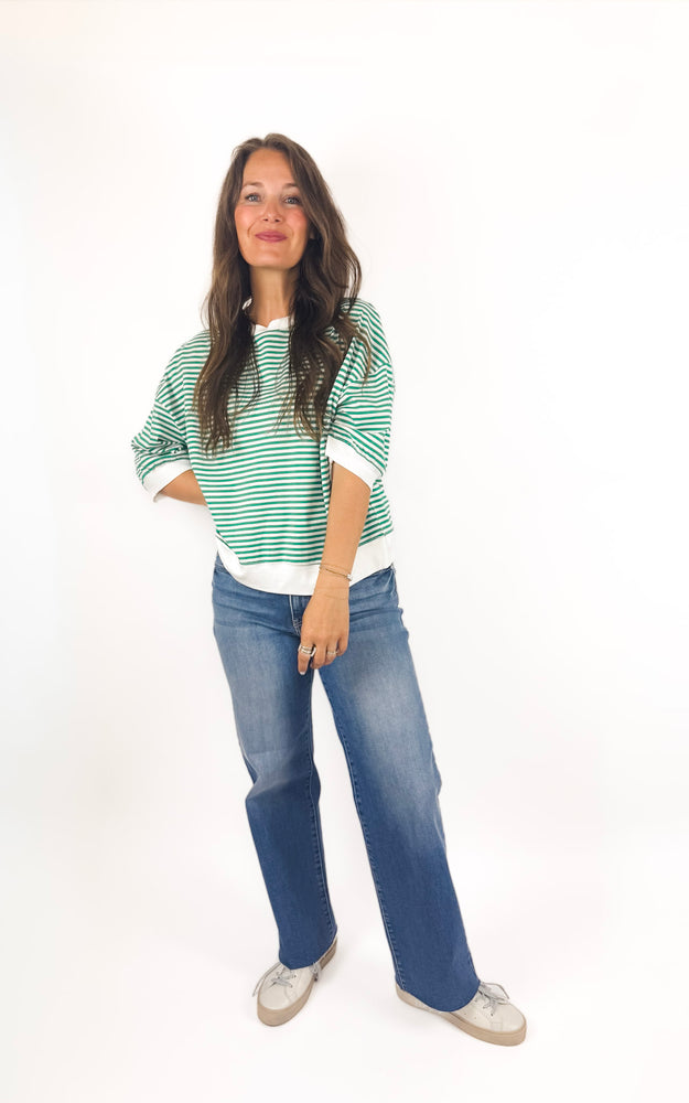 
                  
                    Weekend Stripe Tee (Apple)
                  
                