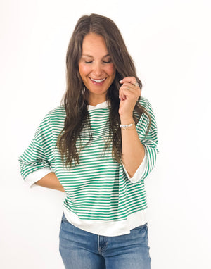 
                  
                    Weekend Stripe Tee (Apple)
                  
                