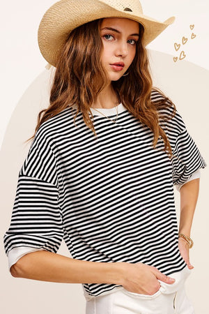 
                  
                    Weekend Stripe Tee (Black)
                  
                