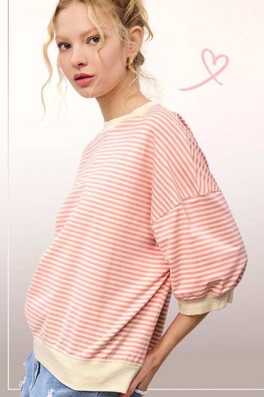 
                  
                    Weekend Stripe Tee (Pink)
                  
                