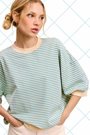 
                  
                    Weekend Stripe Tee (Sky)
                  
                