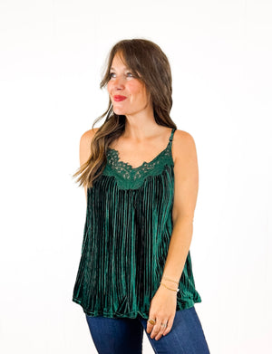 
                  
                    Velvet & Lace Cami ((Green))
                  
                