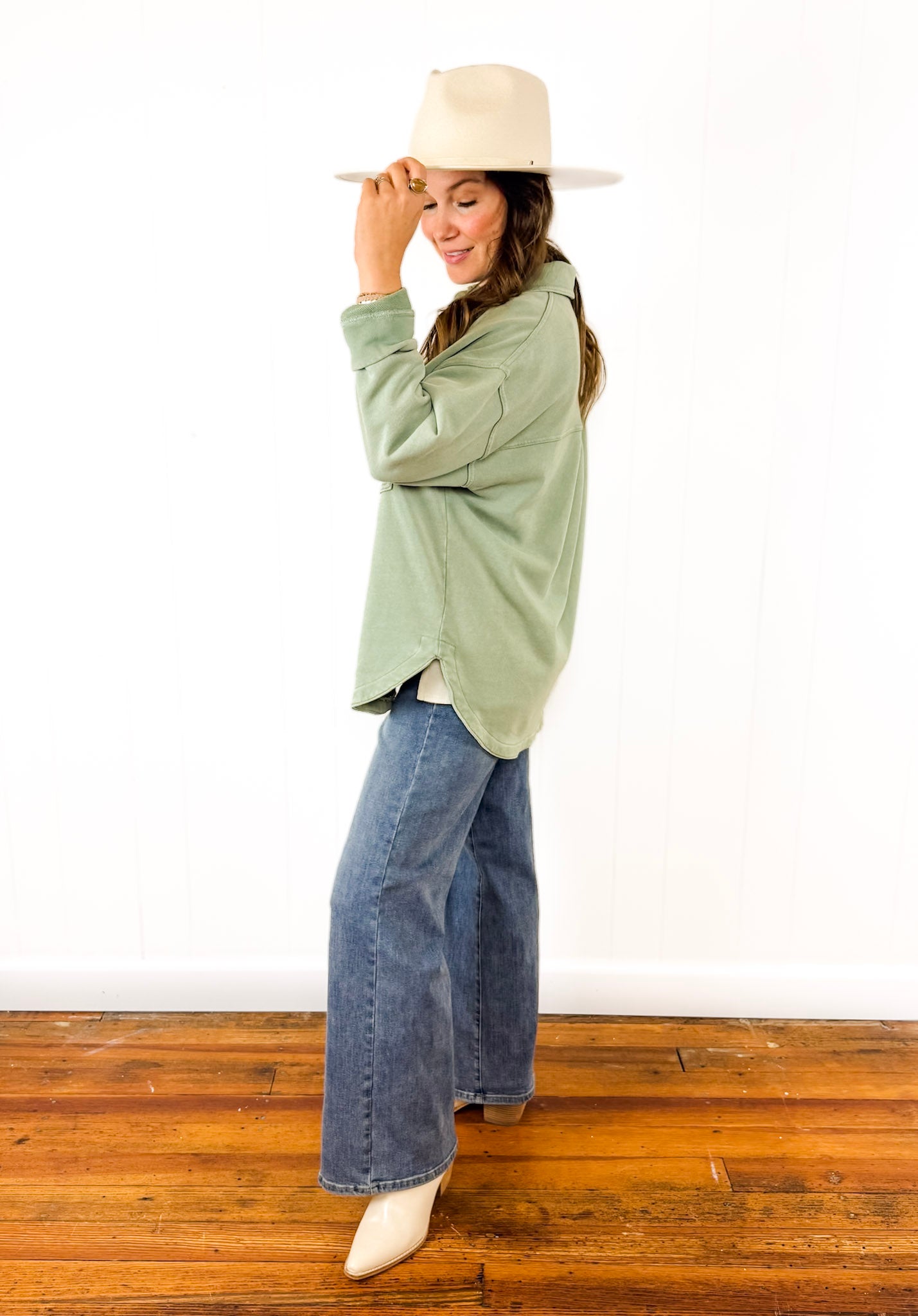 All Day Knit Jacket ((Avocado)) – Flower Wild