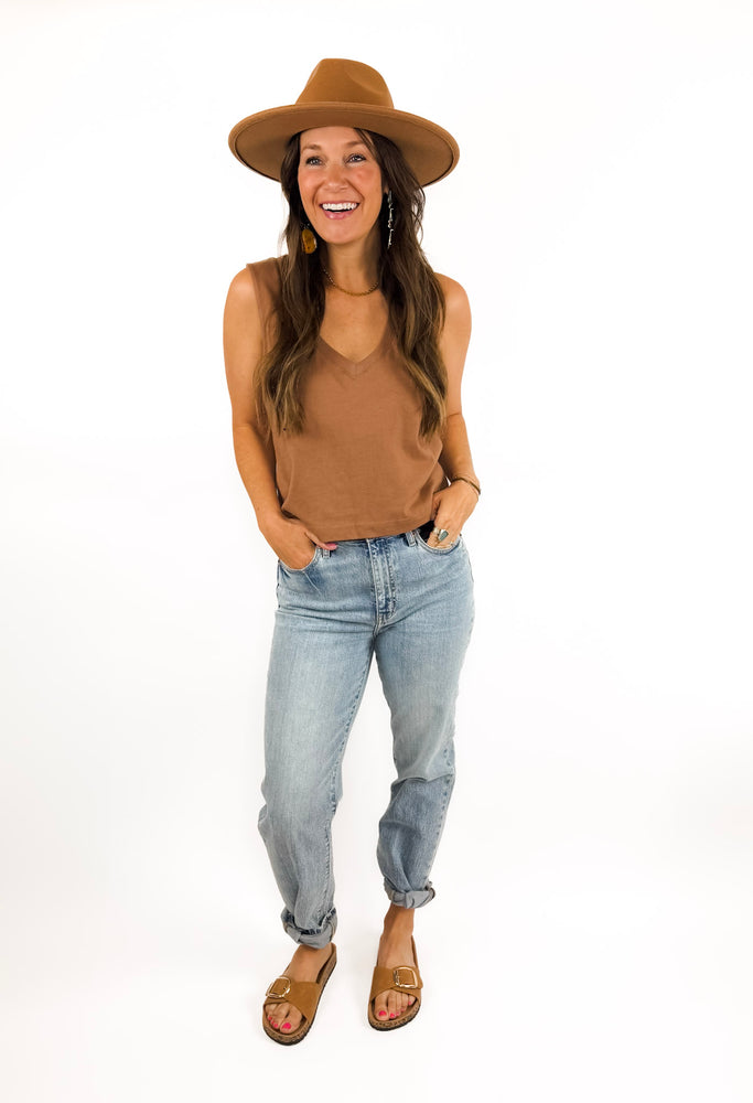 
                  
                    Sloane V-neck Tank - Teakwood
                  
                