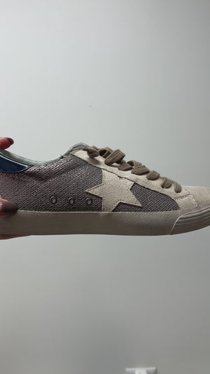 
                  
                    Load and play video in Gallery viewer, Grey + Navy Star Sneaker
                  
                