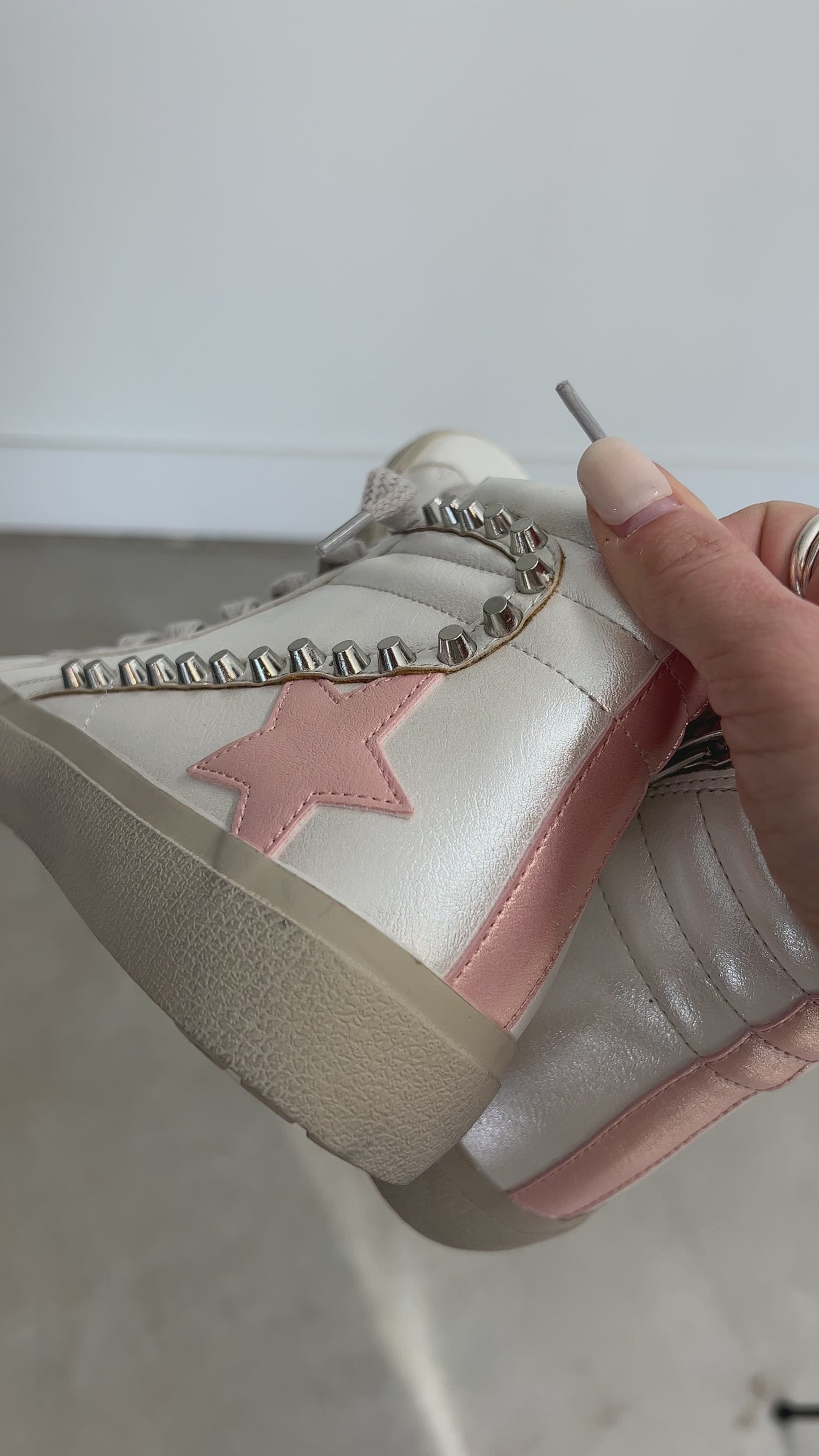 Pearl Pink High-Top Star Sneaker