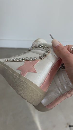 
                  
                    Load and play video in Gallery viewer, Pearl Pink High-Top Star Sneaker
                  
                